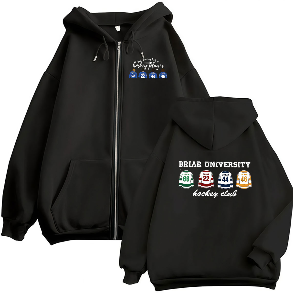 Men'S Fashion University - TV Series Off-Campus Briar University Zipper
