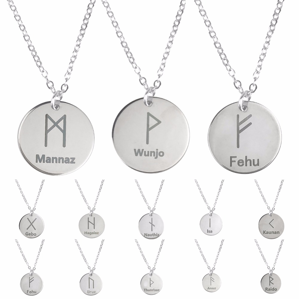 Mens Fashion Discord - Round 25 Rune Letter Pendant Necklace
