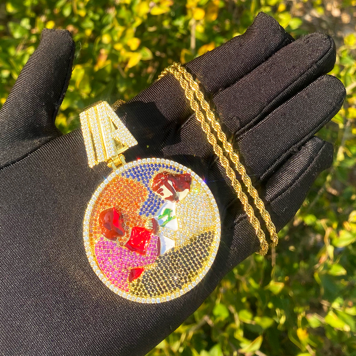 Bubble Letter Iced Out Disc Wr - Mens Fashion Discord review and price