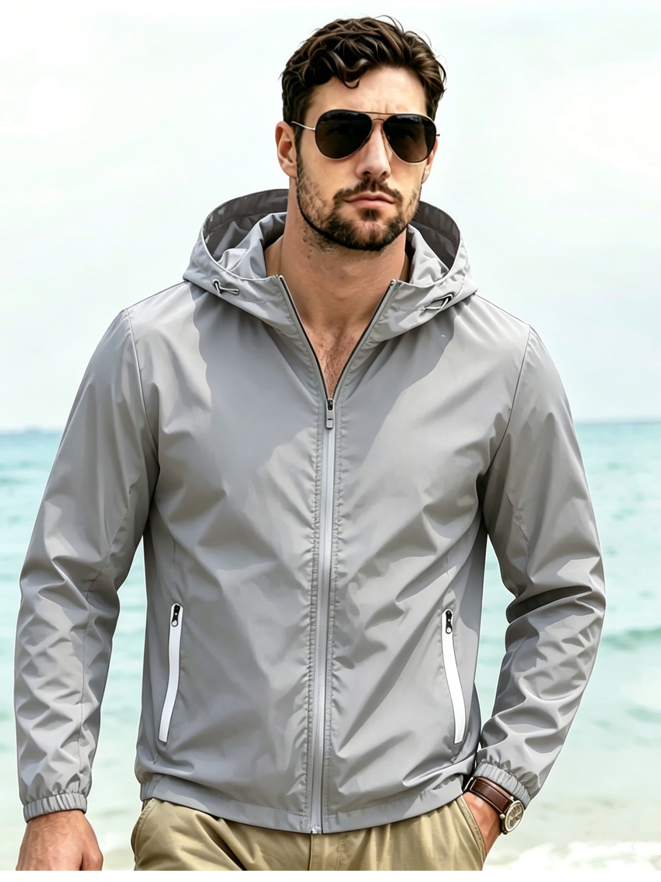 Men's Hooded Windbreaker Jacke - Windbreaker Men Zip review and price