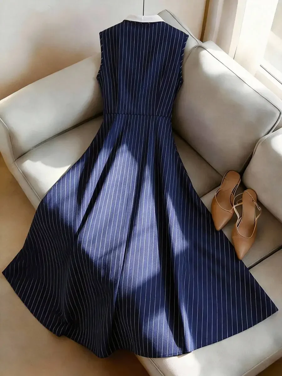 Blue Striped Sleeveless A-Line - Men'S Spring Fashion review and price