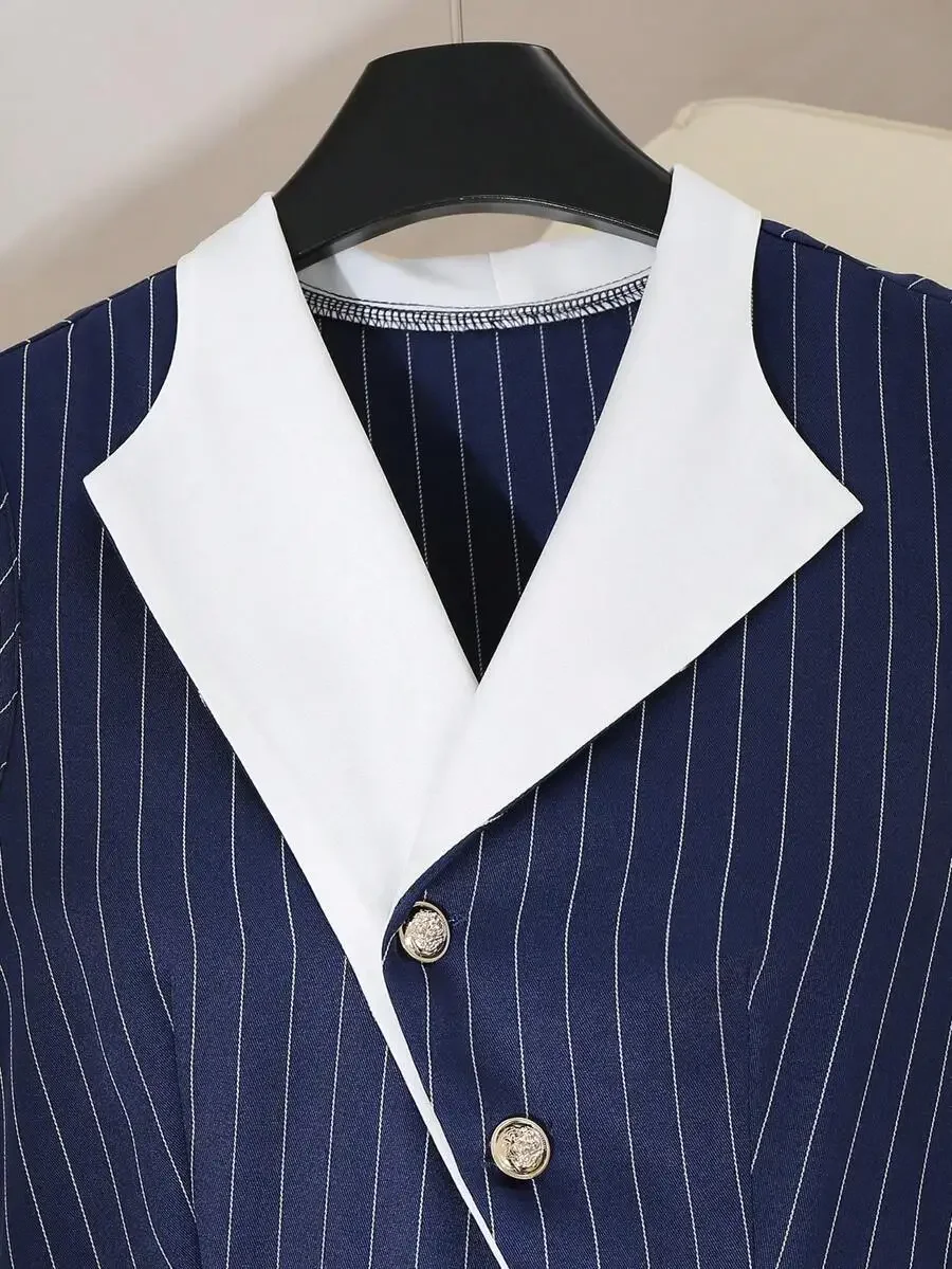 Blue Striped Sleeveless A-Line - Men'S Spring Fashion review and price