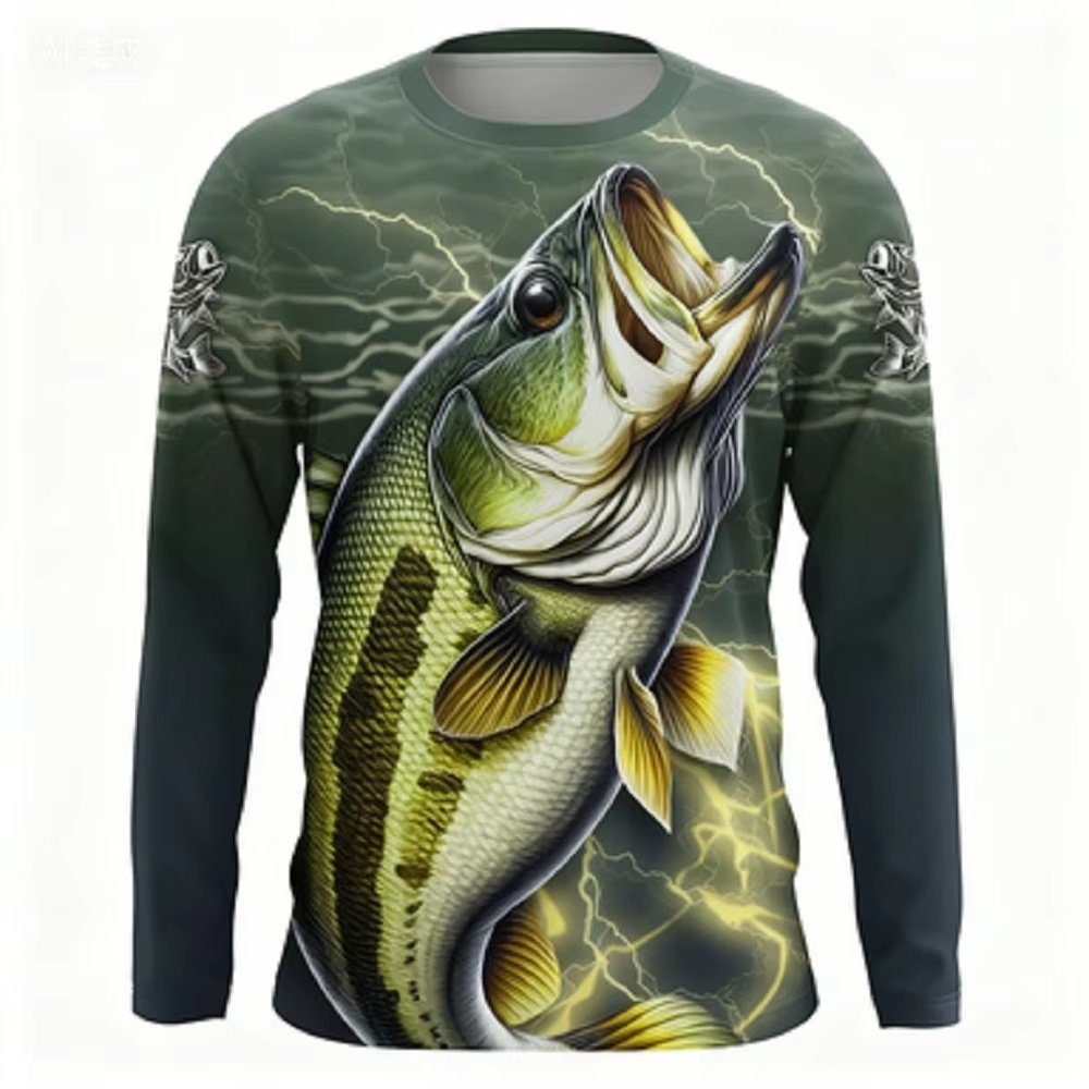 Fashionable Bass Pattern Crew  - Men'S Fashion review and price