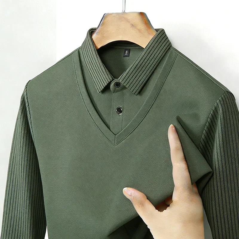 Men's Fake Two Piece Shirt Col - Men'S Fashion review and price