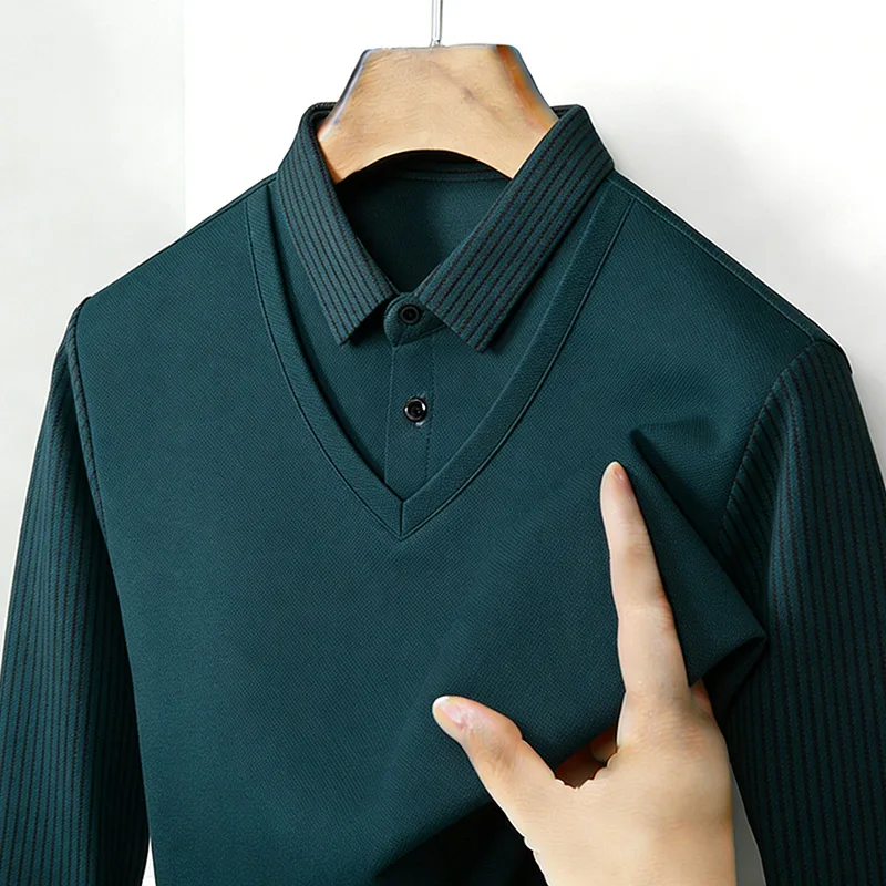 Men's Fake Two Piece Shirt Col - Men'S Fashion review and price