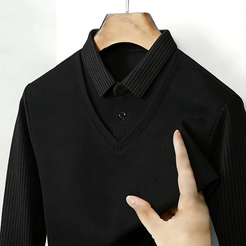 Men's Fake Two Piece Shirt Col - Men'S Fashion review and price