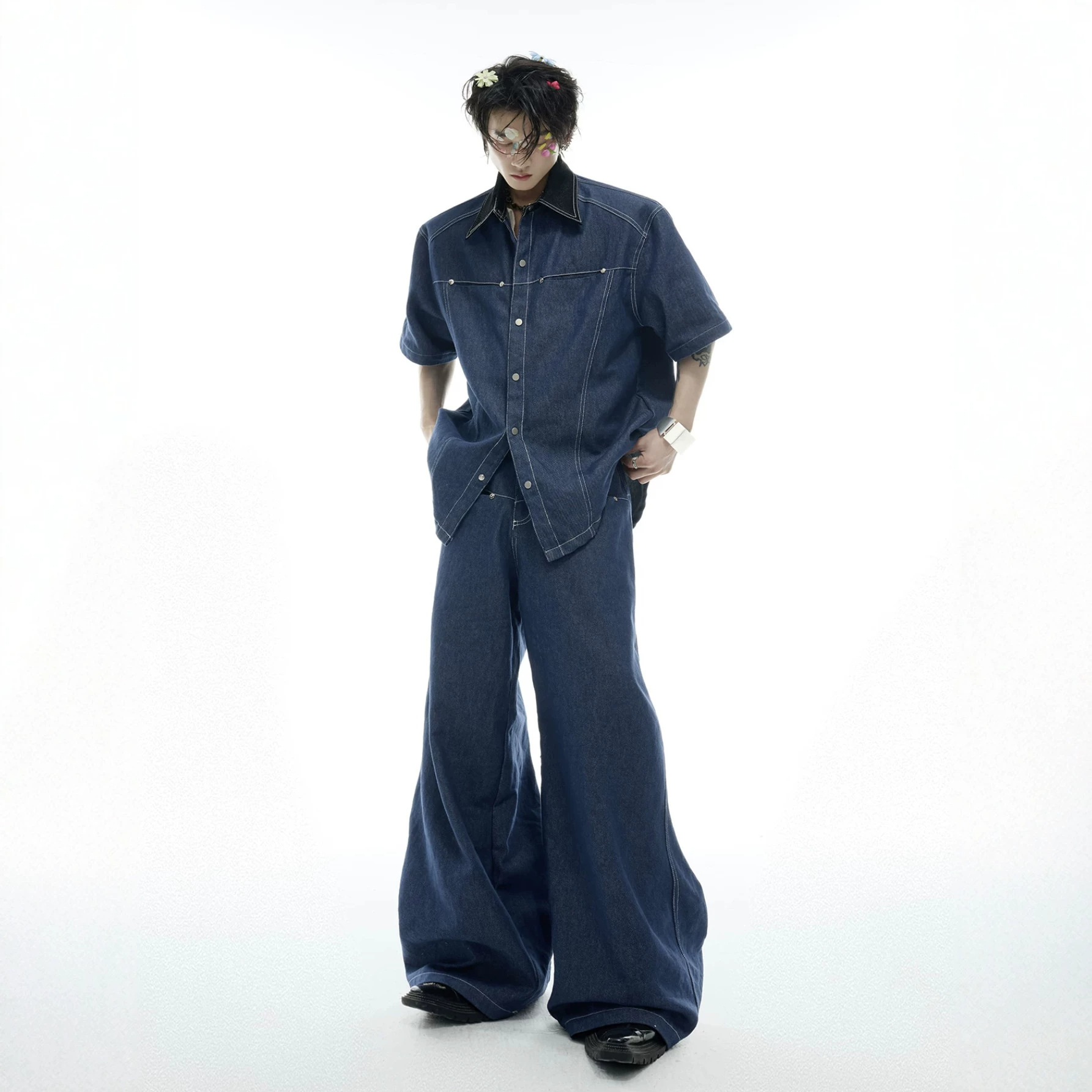 Summer Men's Denim Matching Se - Men Fashion Jeans review and price