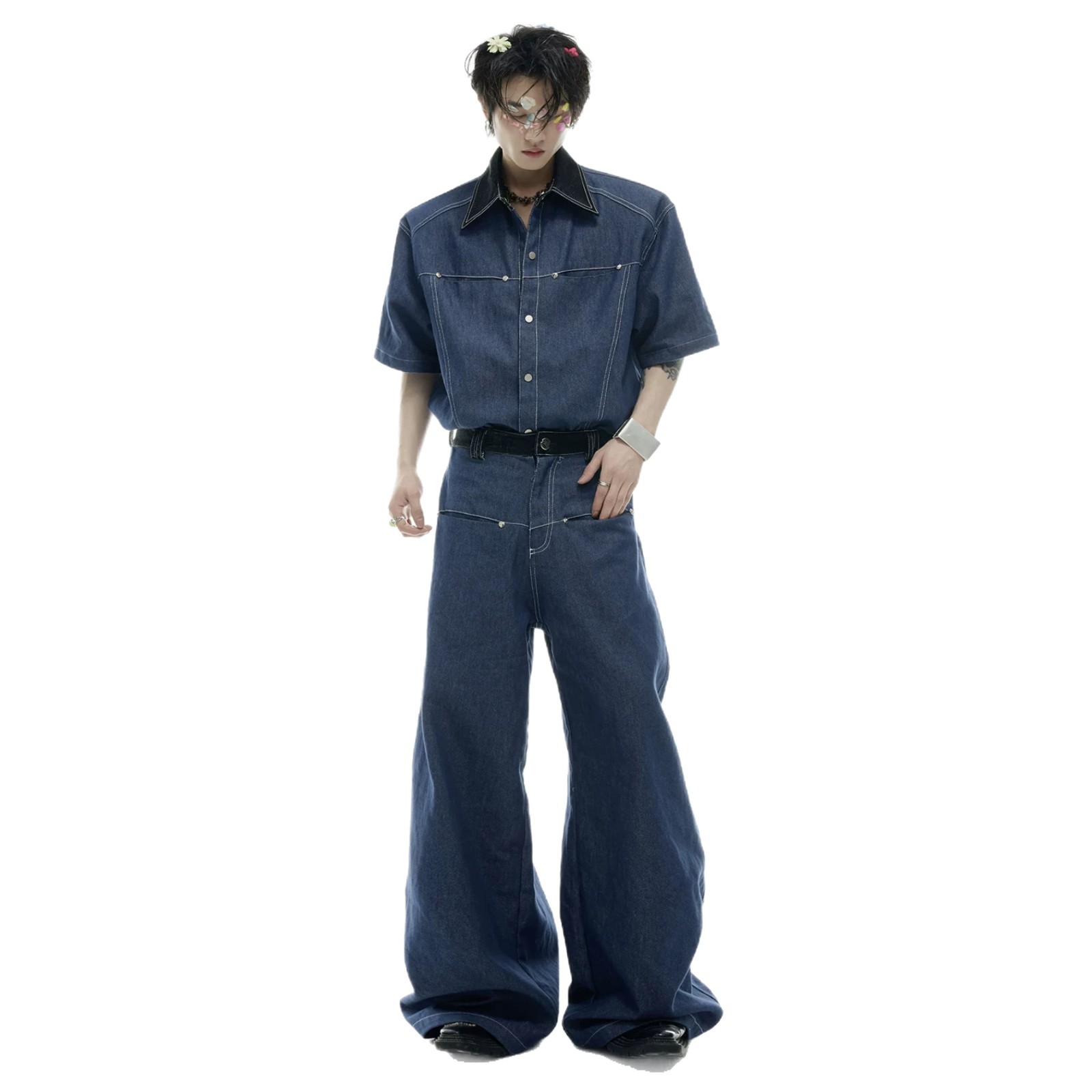 Summer Men's Denim Matching Se - Men Fashion Jeans review and price