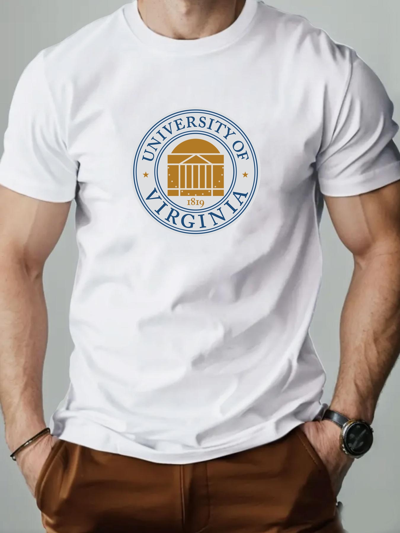 Men's Cotton T-Shirt, Universi - Men'S Fashion University review and price