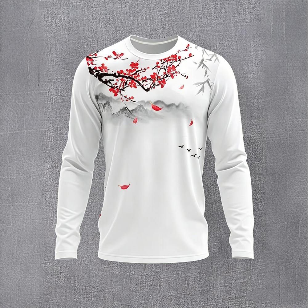 Chinese Style Ink Plum Blossom - Men'S Spring Fashion review and price