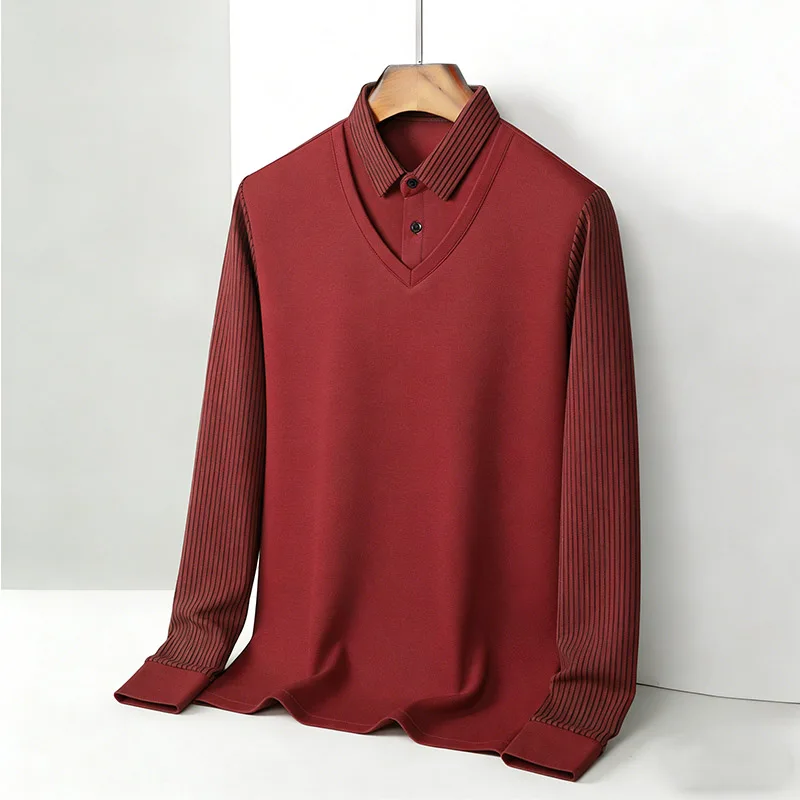 Men's Fake Two Piece Shirt Col - Men'S Fashion review and price