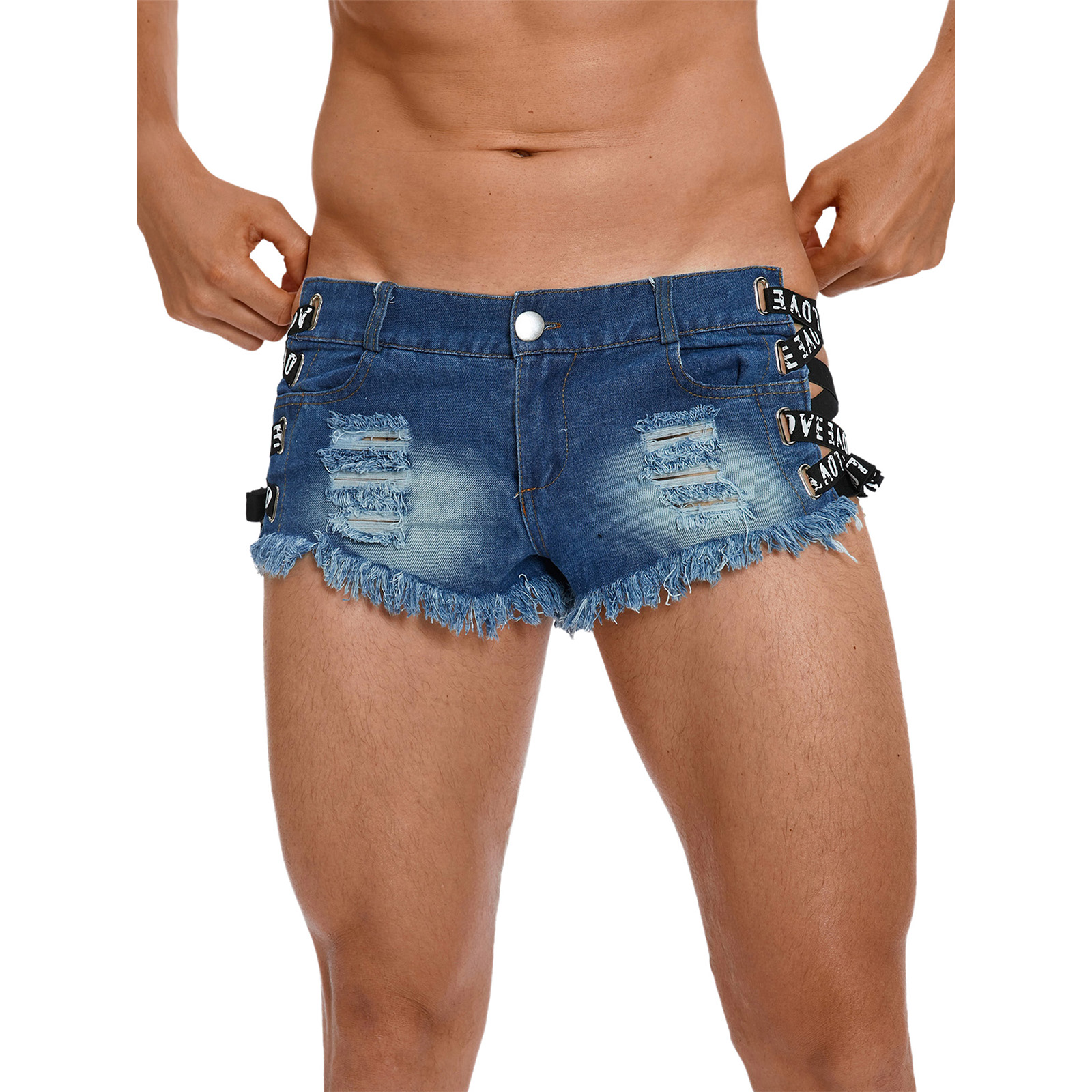 Mens Distressed Ripped Mini De - Men Fashion Jeans review and price
